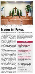 Zeitungsartikel Bestattung